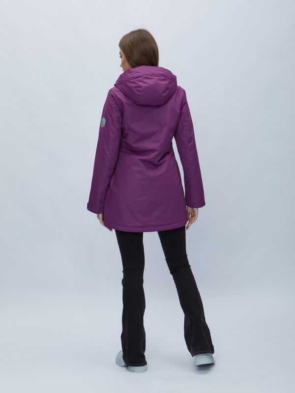 Purple hooded parka for women 551996F